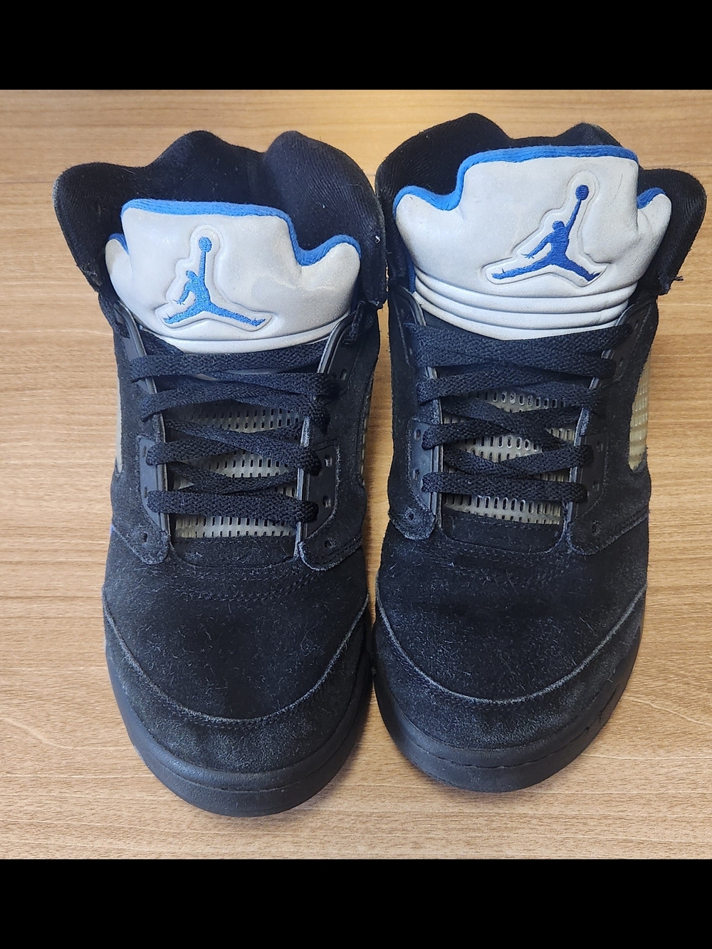 Nike Air Jordan V Retro Black & Blue Suede Sneakers